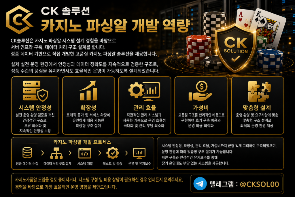 CK솔루션 카지노 파싱알 개발 역량​