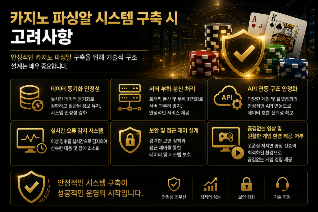 카지노파싱알 구축 고려사항