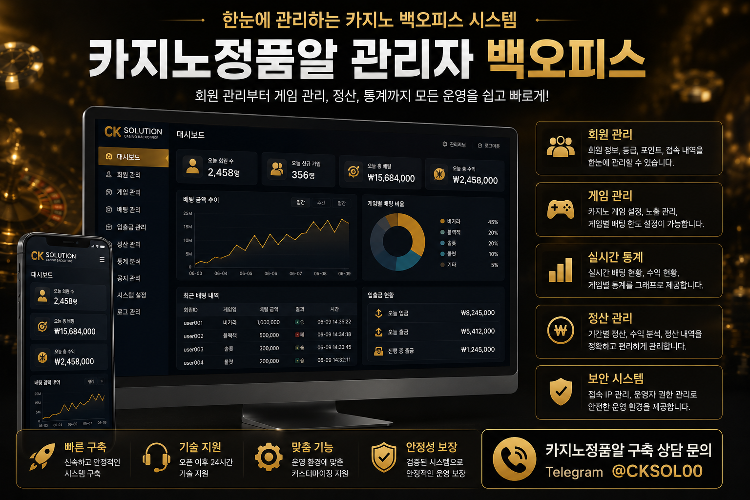 카지노솔루션 카지노정품알 구축 상담